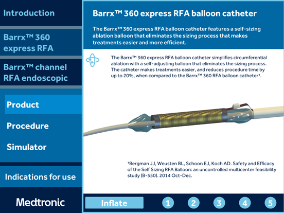 Barrx™ RFA simulator iPad screenshot