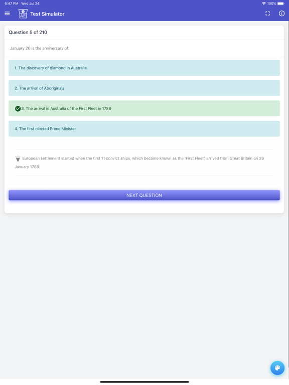 Australian Citizenship Tests iPad screenshot