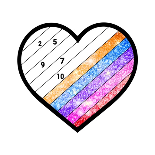 Glitter Color By Number Pages Icon