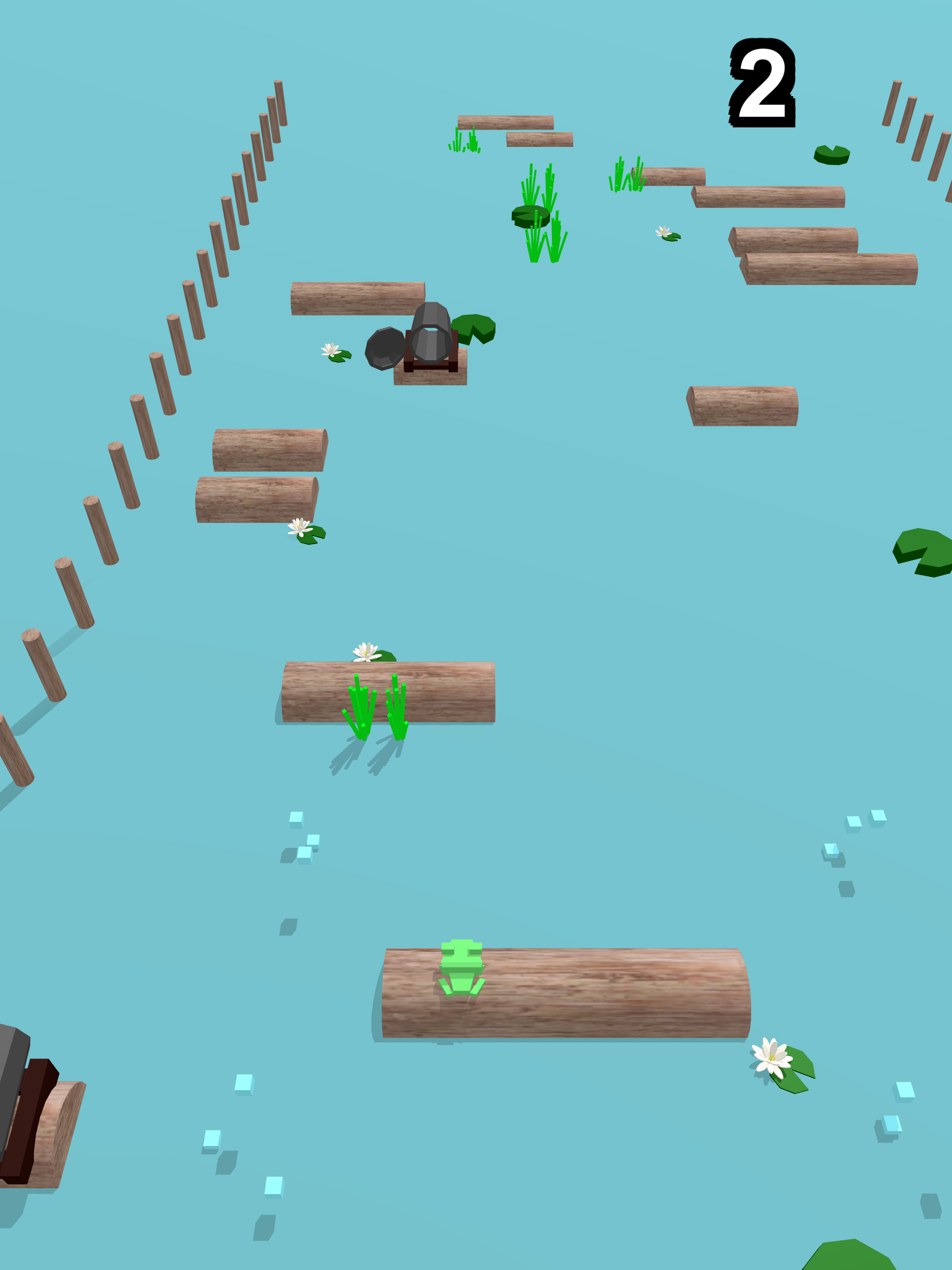Lots of vigorous flowing logs