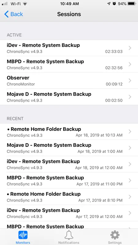 ChronoMonitor for iPhone screenshot 3 of 8