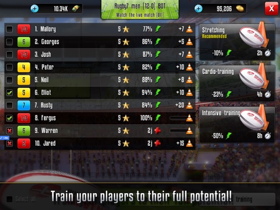 Rugby Sevens Manager iPad screenshot