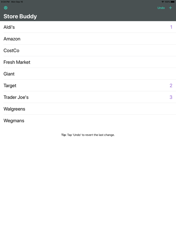 Store Buddy - Shopping List iPad screenshot 1 - Utilities app