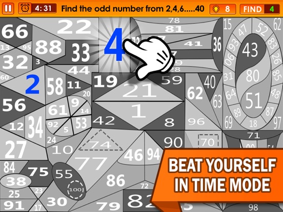 Find The Numbers 1 to 100 iPad screenshot
