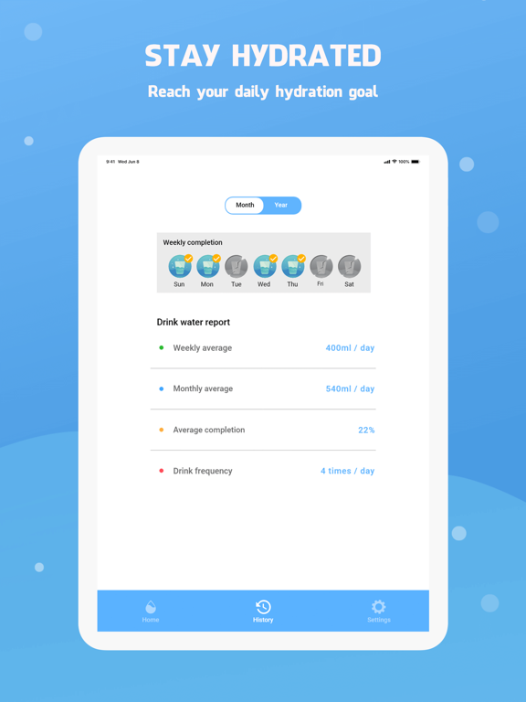 Drink water reminder iPad screenshot 9 - Health & Fitness app