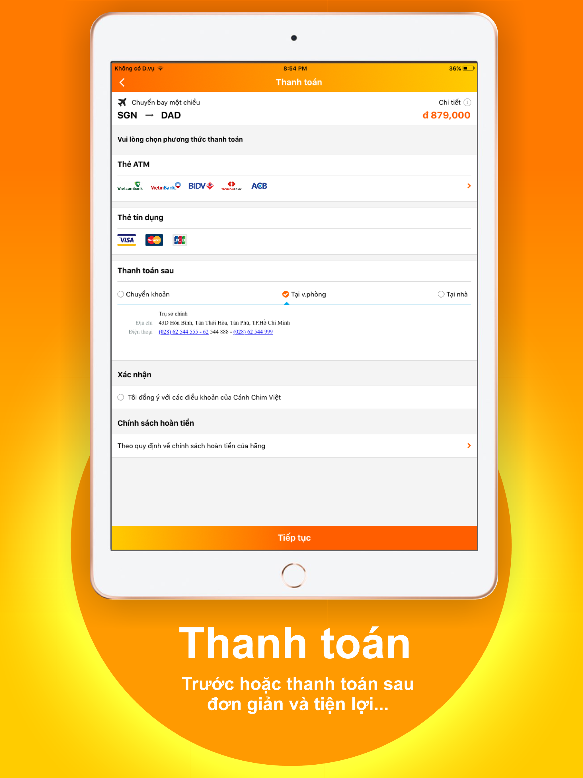Cánh Chim Việt: Đặt vé máy bay
