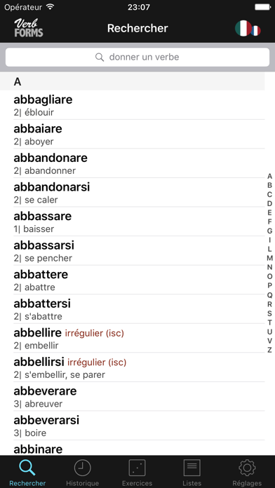 Screenshot #2 pour Verbes italiens et conjugaison