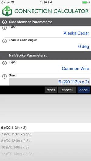 AWC Connection Calc screenshot 2