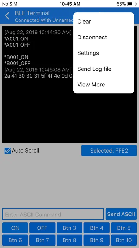 BLE Terminal HM-10 screenshot 6 of 7