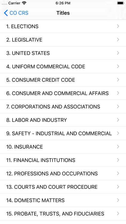 Colorado Revised Statutes 2019