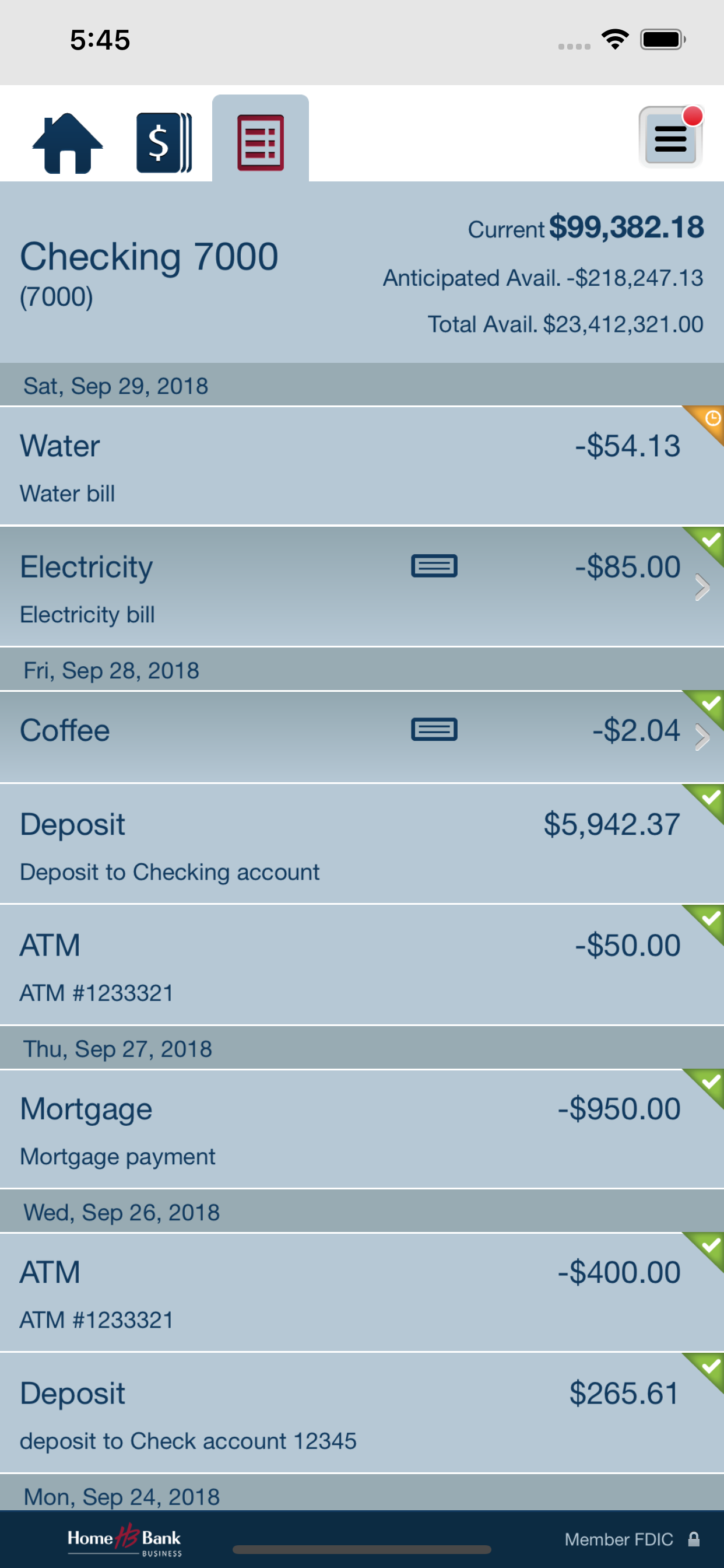 Home Bank Business Mobile screenshot 5