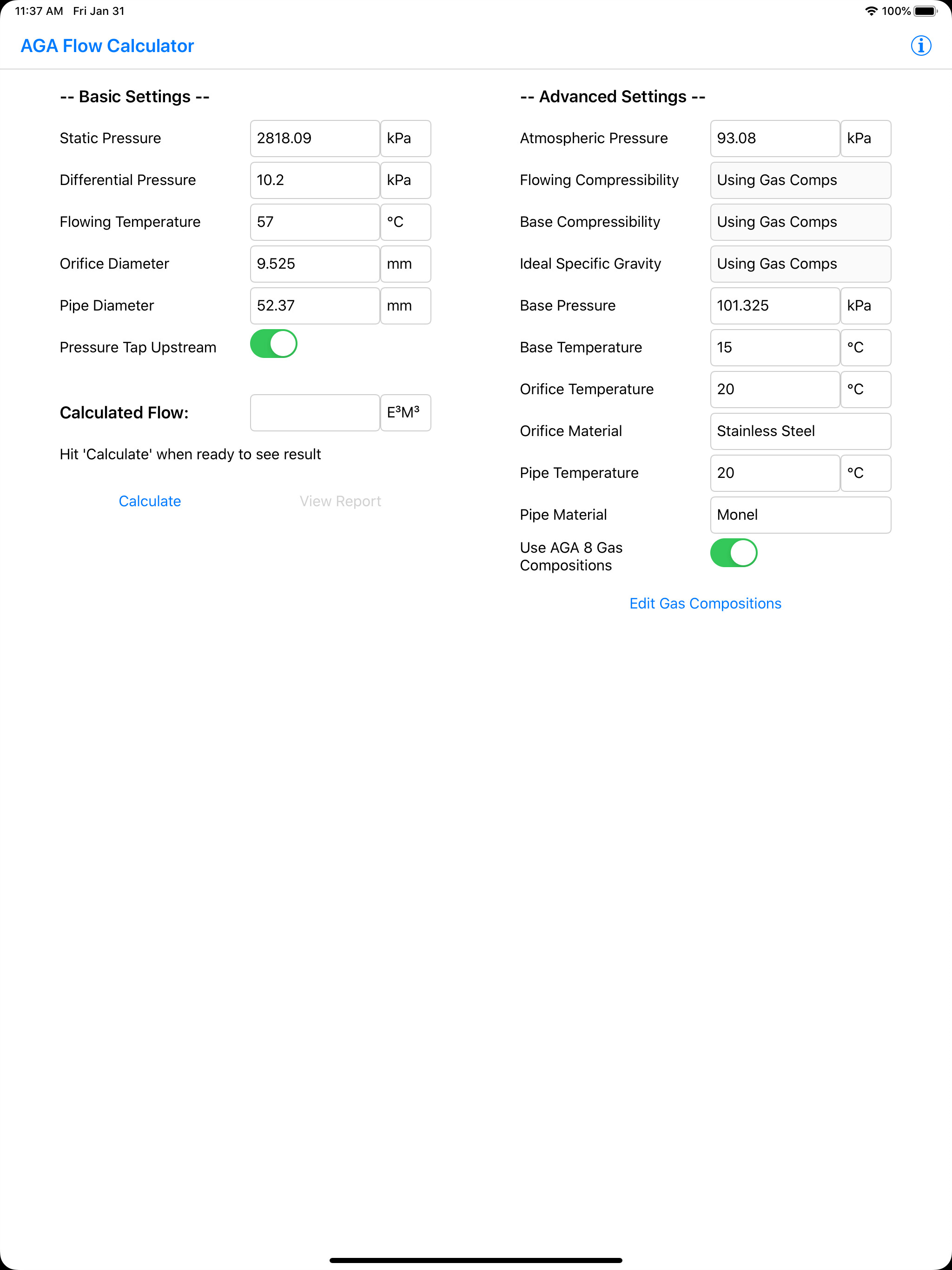 SCADACore AGA Flow Calculator