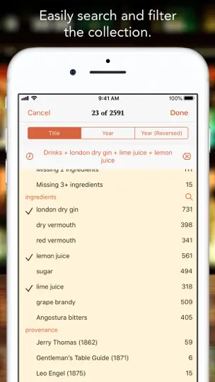 Скриншот Martin’s Index Of Cocktails на iPhone 5
