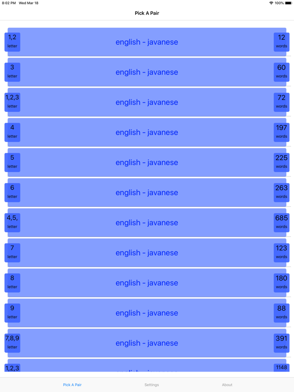 PickAPair Javanese - English