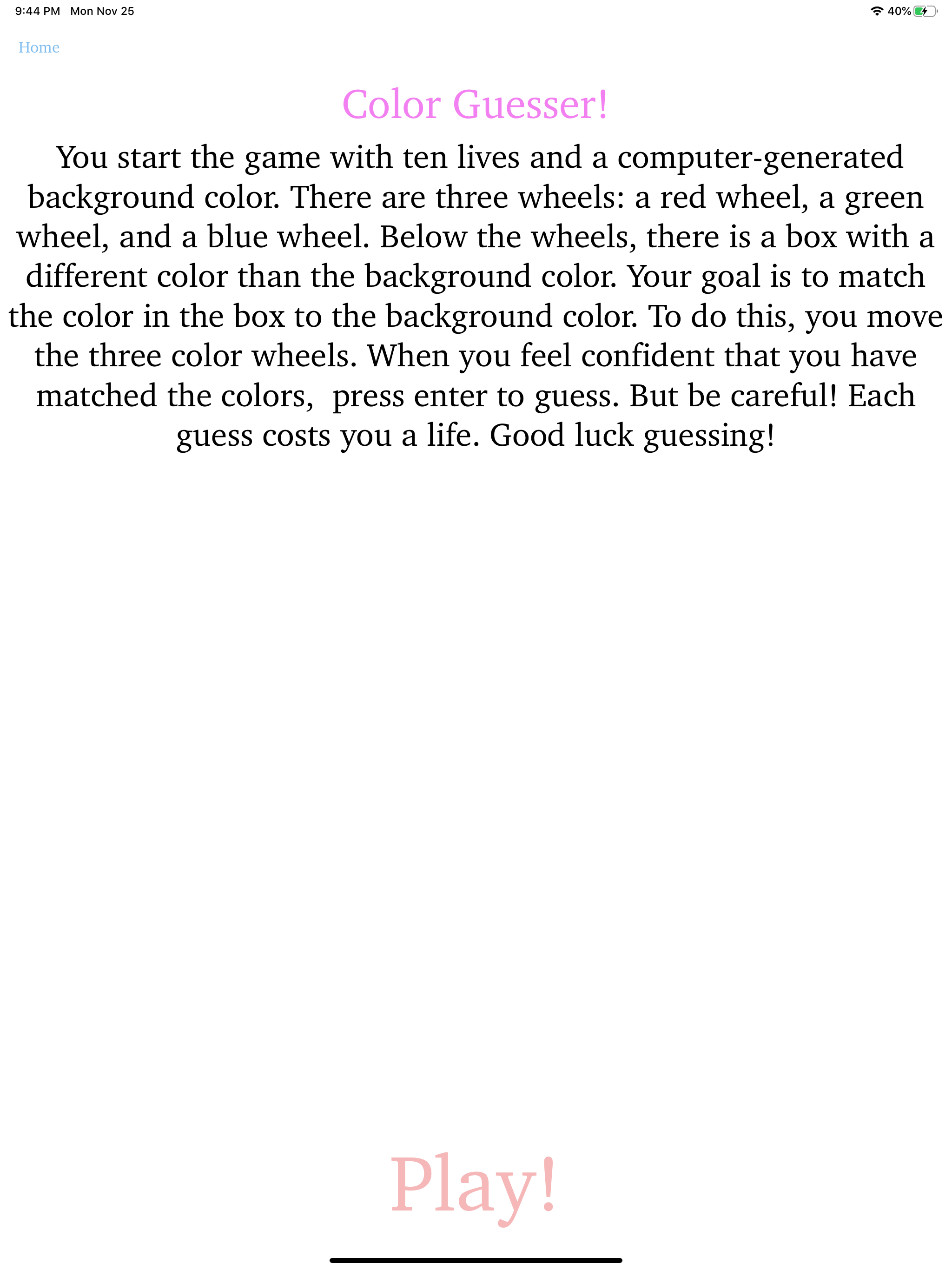 Color Guesser