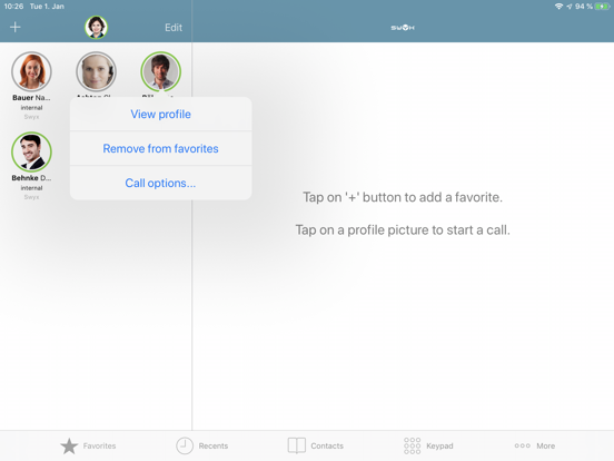 Swyx Mobile 2019 iPad app afbeelding 1