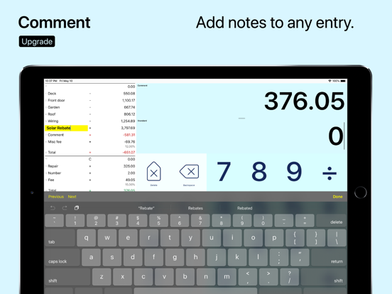 Digits Basic Tape Calculator iPad screenshot 4 - Utilities app