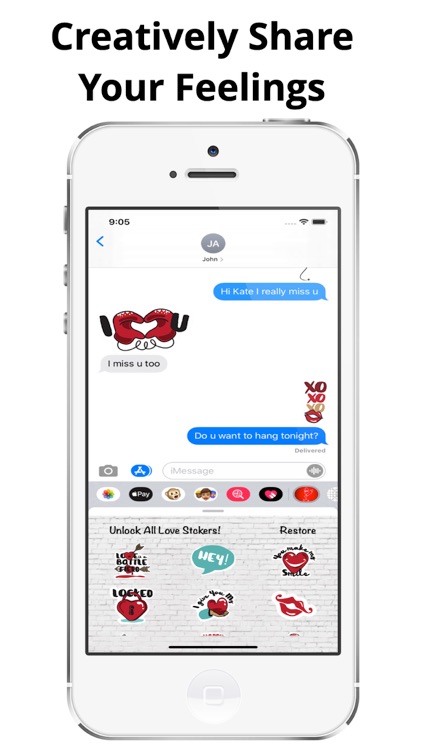 Love Stickers Share Feelings