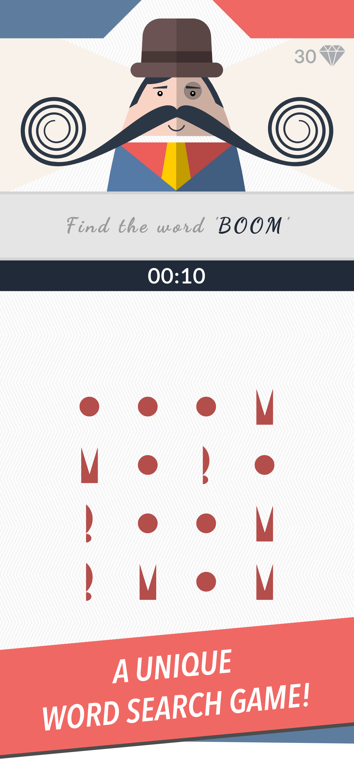 Mr. Mustachio : Word Search