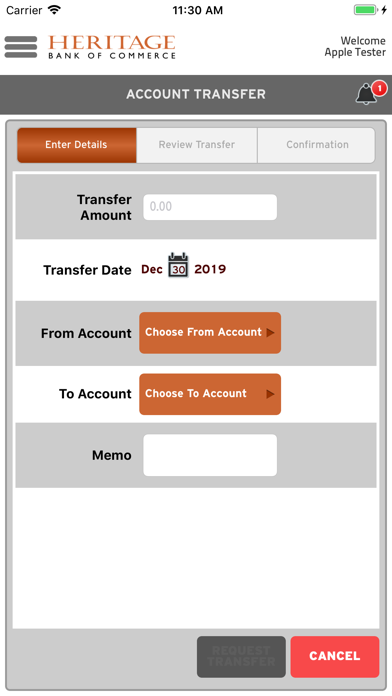 Heritage Bank of Commerce Screenshot
