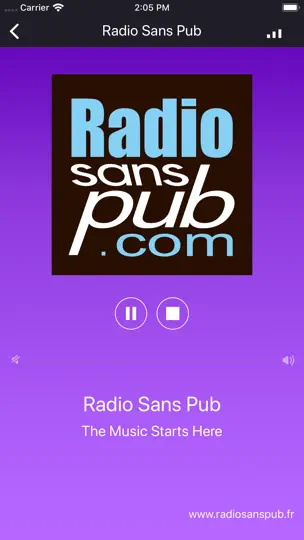 Capture d'écran de Radio Sans Pub sur iPhone 2