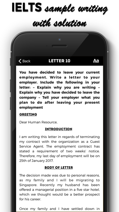 IELTS Letters Screenshot