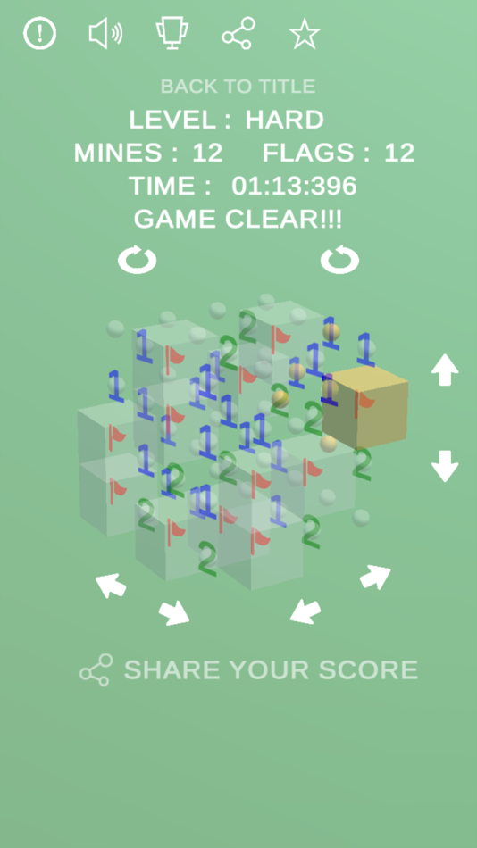 #6. 3D MINESWEEPER -CUBIC- (iOS) 由: Kentaro Hosokawa