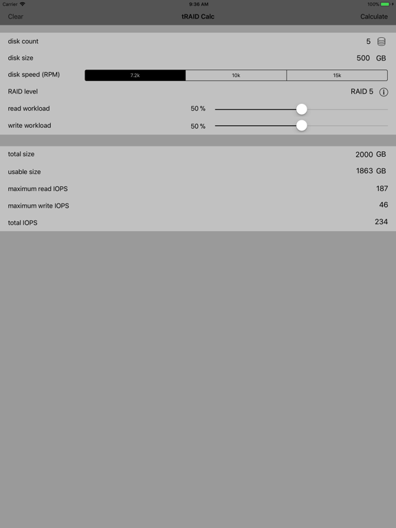 Screenshot #6 pour tRAID Calc