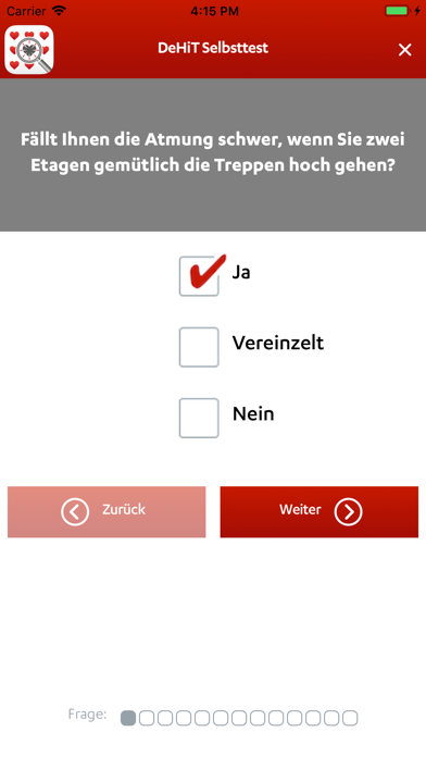 Screenshot #2 pour Herzschwäche Check DeHiT
