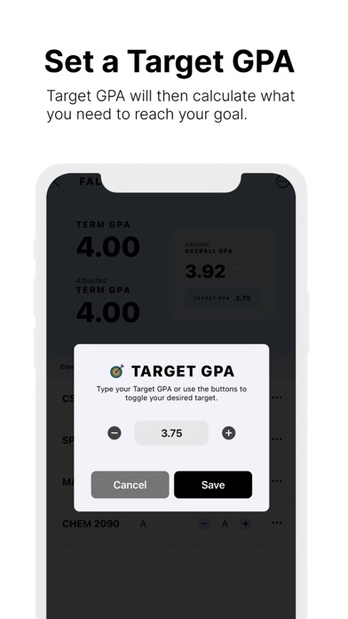 Target GPA: Grades Tracker Screenshot