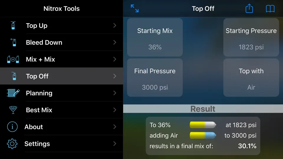 Screenshot von Nitrox Tools auf dem iPhone 10