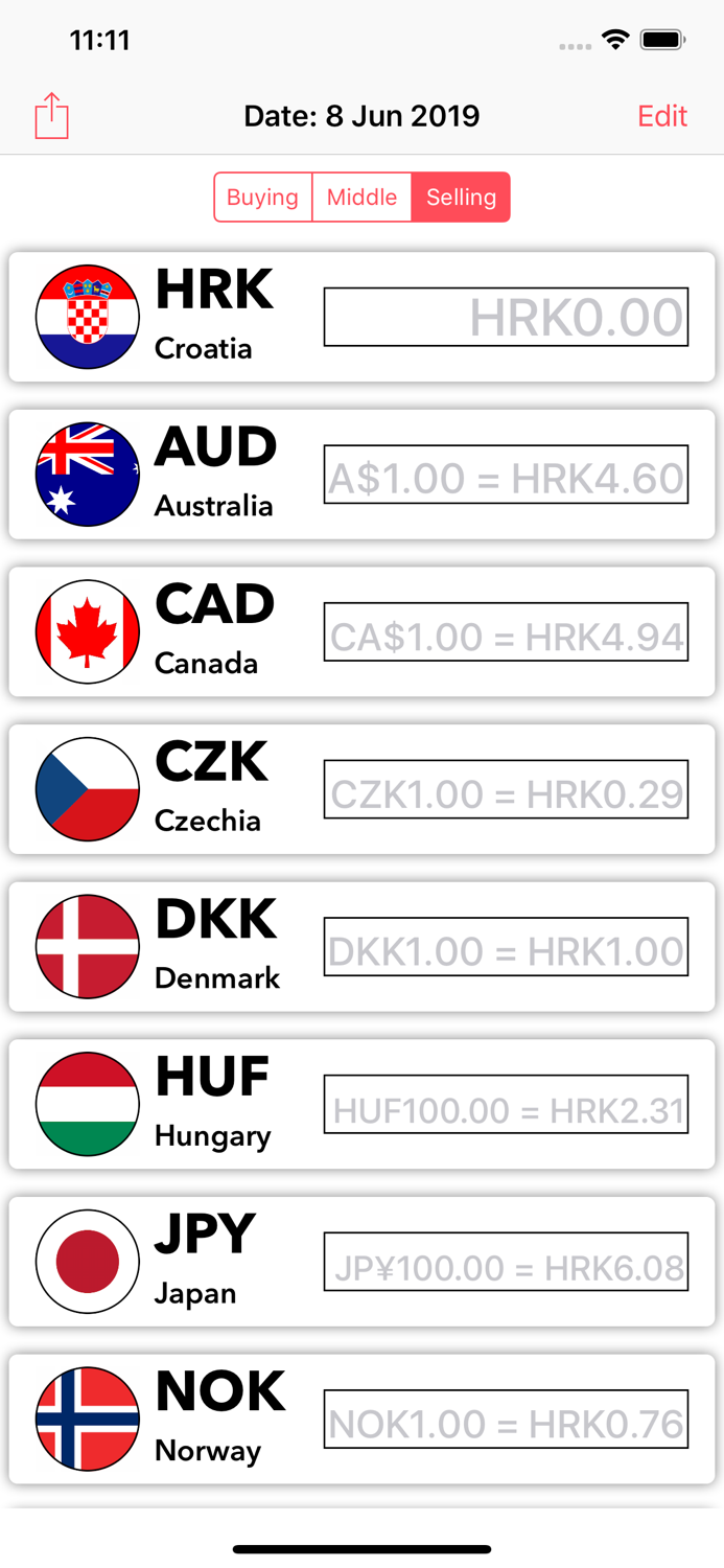 Croatian Exchange Rates