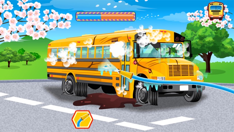 School Bus Car Wash Games