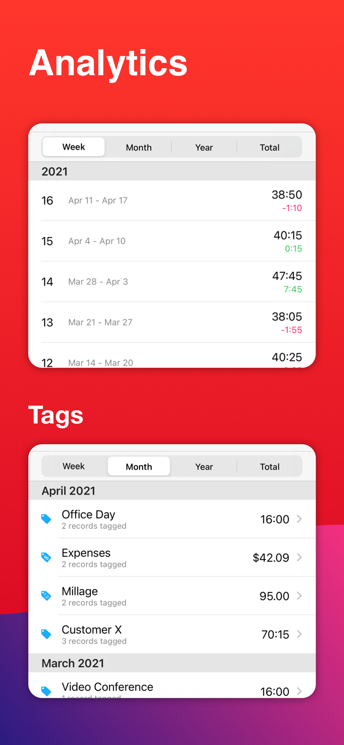 WorkTimes - Hours Tracker