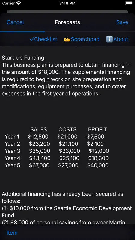 Business Plan screenshot 6 of 6