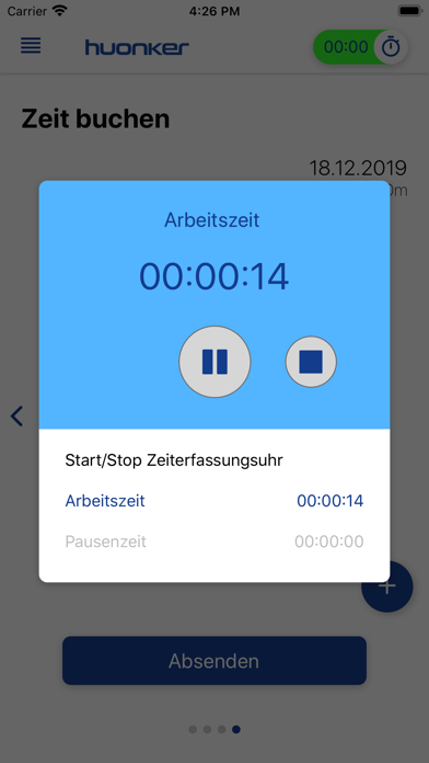 huonker Zeiterfassung Screenshot