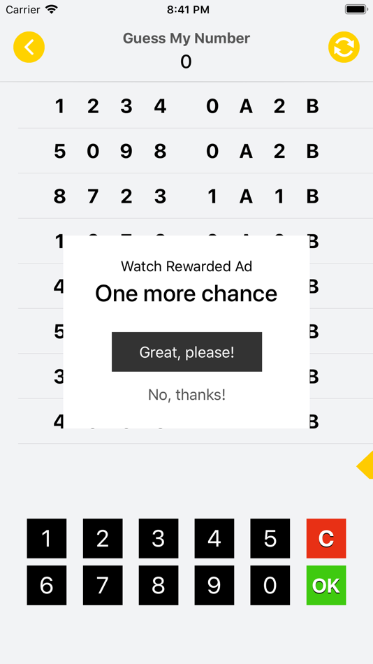 #3. Guess Number - 1A2B (iOS) Podle: CHENGDU MIAOZHI TECHNOLOGY CO., LTD.