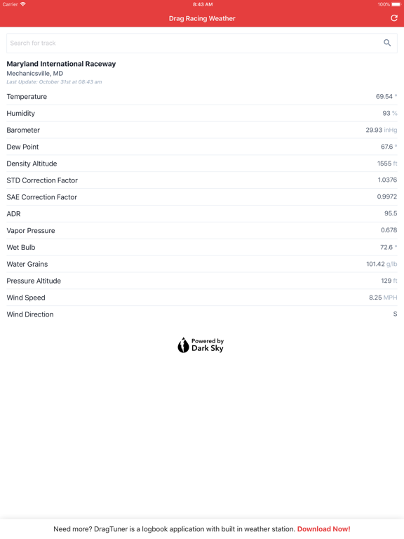 Screenshot #6 pour Drag Racing Weather Station