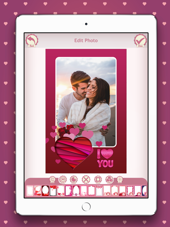 Love Photo Frames & Stickers iPad screenshot 6 - Photo & Video app