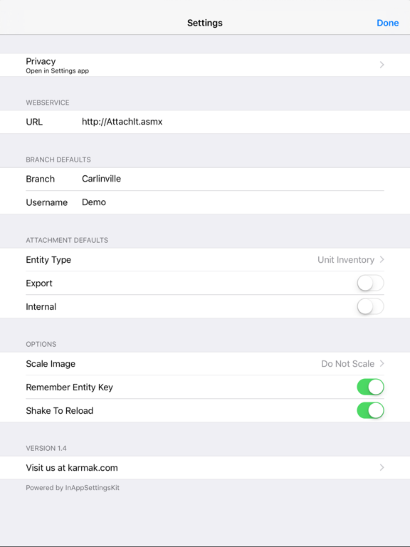 App screenshot
