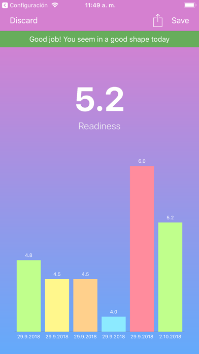 Readiness: Wellness monitoring Screenshot