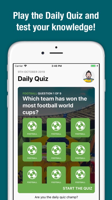 Daily Soccer Quiz Screenshot 1 - AppWisp.com Daily Soccer Quiz Screenshot 1 - AppWisp.com
