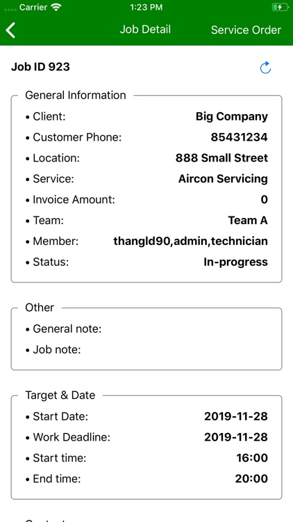 Atmosphere Service Order