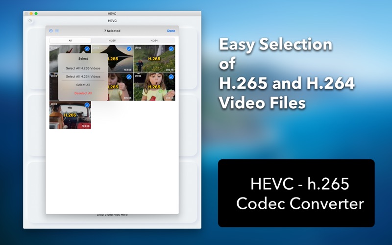 hevc : convert h.265 and h.264 iphone screenshot 2