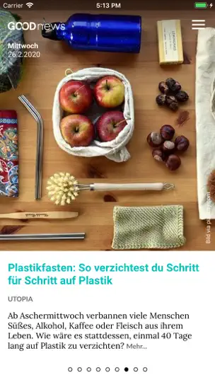 Screenshot von Good News App auf dem iPhone 1