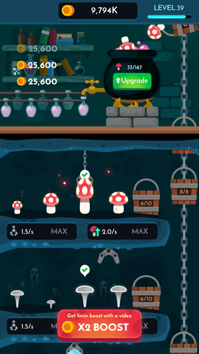 Magic Mushrooms - Idle Game Screenshot