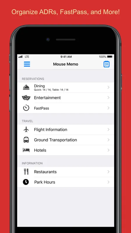 Mouse Memo Trip Organizer screenshot 1 of 8