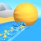 Drag your finger left and right and collect sand to make your sand ball bigger