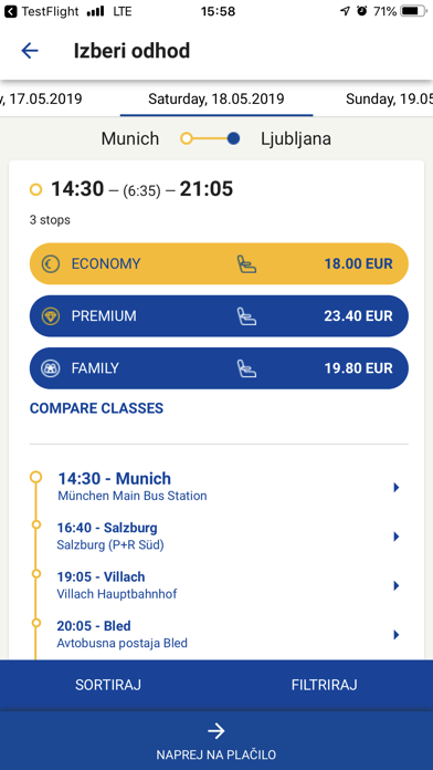 Nomago InterCity Screenshot