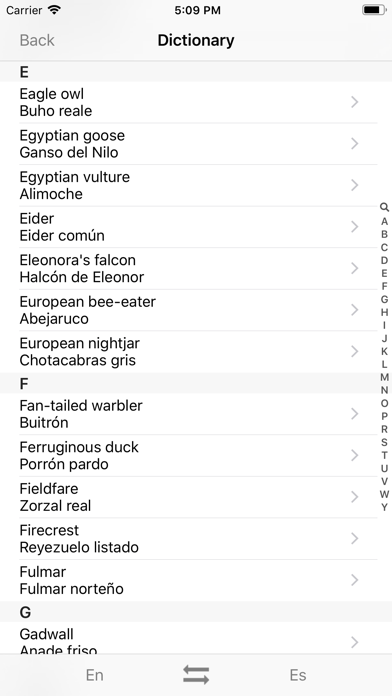 European Birds Names Screenshot 2